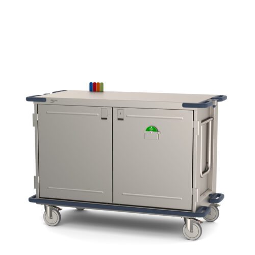 32p9gfhgyenjrk9bffph7rocucng67ub.jpg The Metro CaseVue CV48LS-NBFH-S1 Surgical Case Cart is a 57.5W x 28D x 40.625H metal storage cart featuring swing-up handles, solid doors, a front lock, protective bumpers, color flags atop the cart, and an interior pullout solid shelf for convenience.