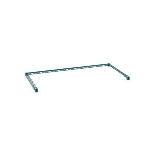 The Metro SF55N3K3 Super Erecta Three-Sided Double Snake Frame in Metroseal Green Epoxy features two side supports and a horizontal bar, forming an upside-down U-shape on a white background.