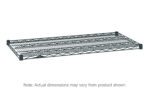 The Metro Super Erecta 2472N-DSG Industrial Wire Shelf, Smoked Glass, 24 x 72, features a robust grid design with reinforced edges and four interconnected corners. Note: Actual dimensions may vary from product shown.