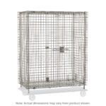 The Metro SEC53S-HD Super Erecta Heavy-Duty Security Shelving Unit is a large stainless steel wire cage on wheels with secure latches and locks, ideal for item transport. It includes dolly and plate casters with a sturdy mesh design and dimensions of 28.0625 x 38.5 x 62.
