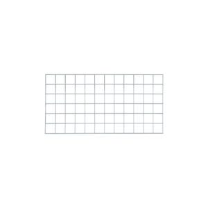 The Metro WG1836BR SmartWall Wire Grid, Brite, 18 x 36, showcases a minimalist array of transparent squares in six rows and twenty columns on a white background, exuding modernity with both function and style.