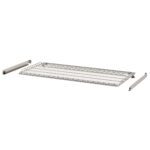 The Metro CV2448W Wire Roller Shelf, measuring 24 x 48, is designed for CaseVue Surgical Case Carts and comes with two detachable brackets, perfect for wall or cabinet mounting against a plain white background.