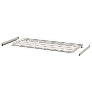 The Metro CV2448W Wire Roller Shelf, measuring 24 x 48, is designed for CaseVue Surgical Case Carts and comes with two detachable brackets, perfect for wall or cabinet mounting against a plain white background.