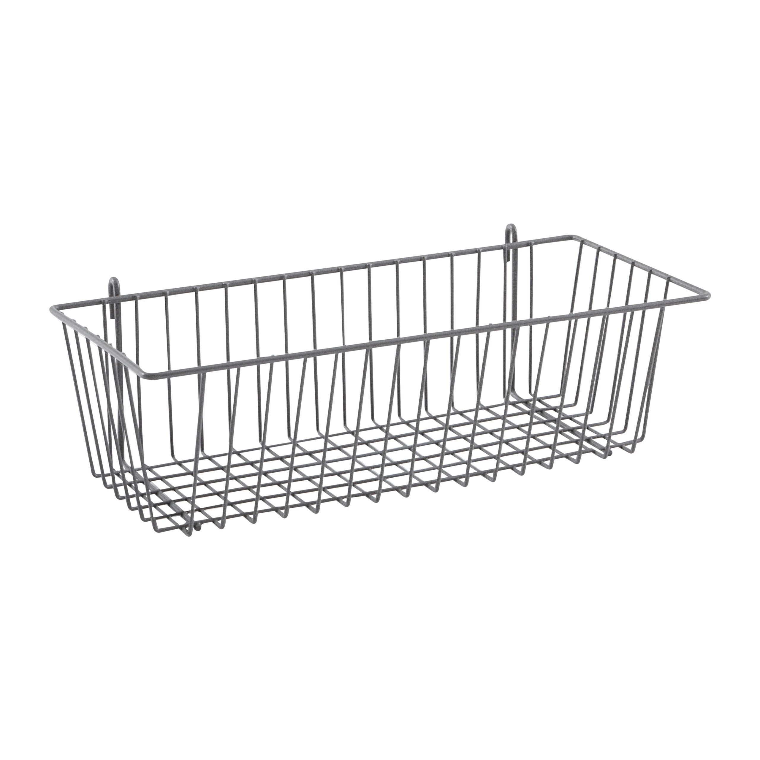 Storage Basket for Super Erecta Wire Shelving and SmartWall Wall Shelving, Metroseal Gray Epoxy