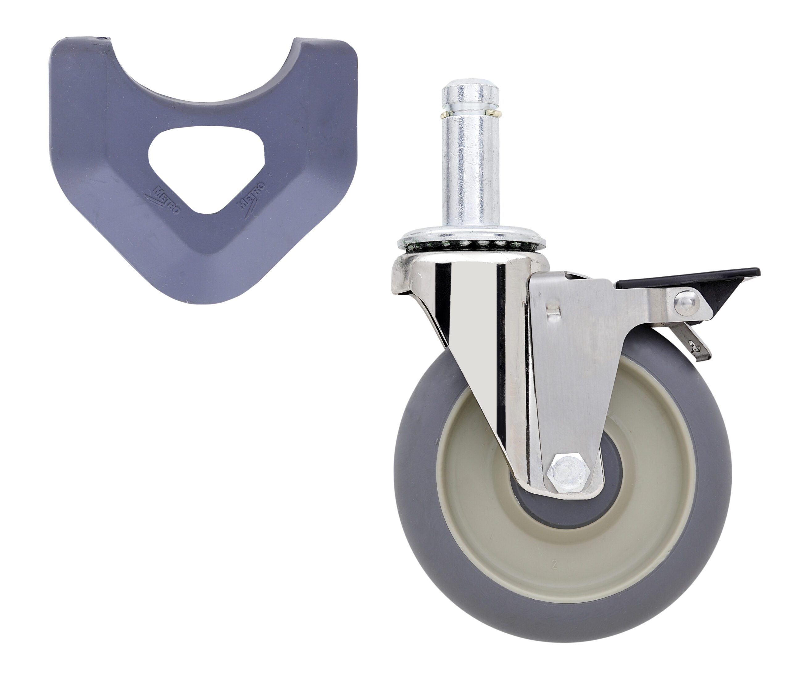 5" High Modulus Donut Swivel/Brake Stem Caster for MetroMax Industrial Plastic Shelving Racks