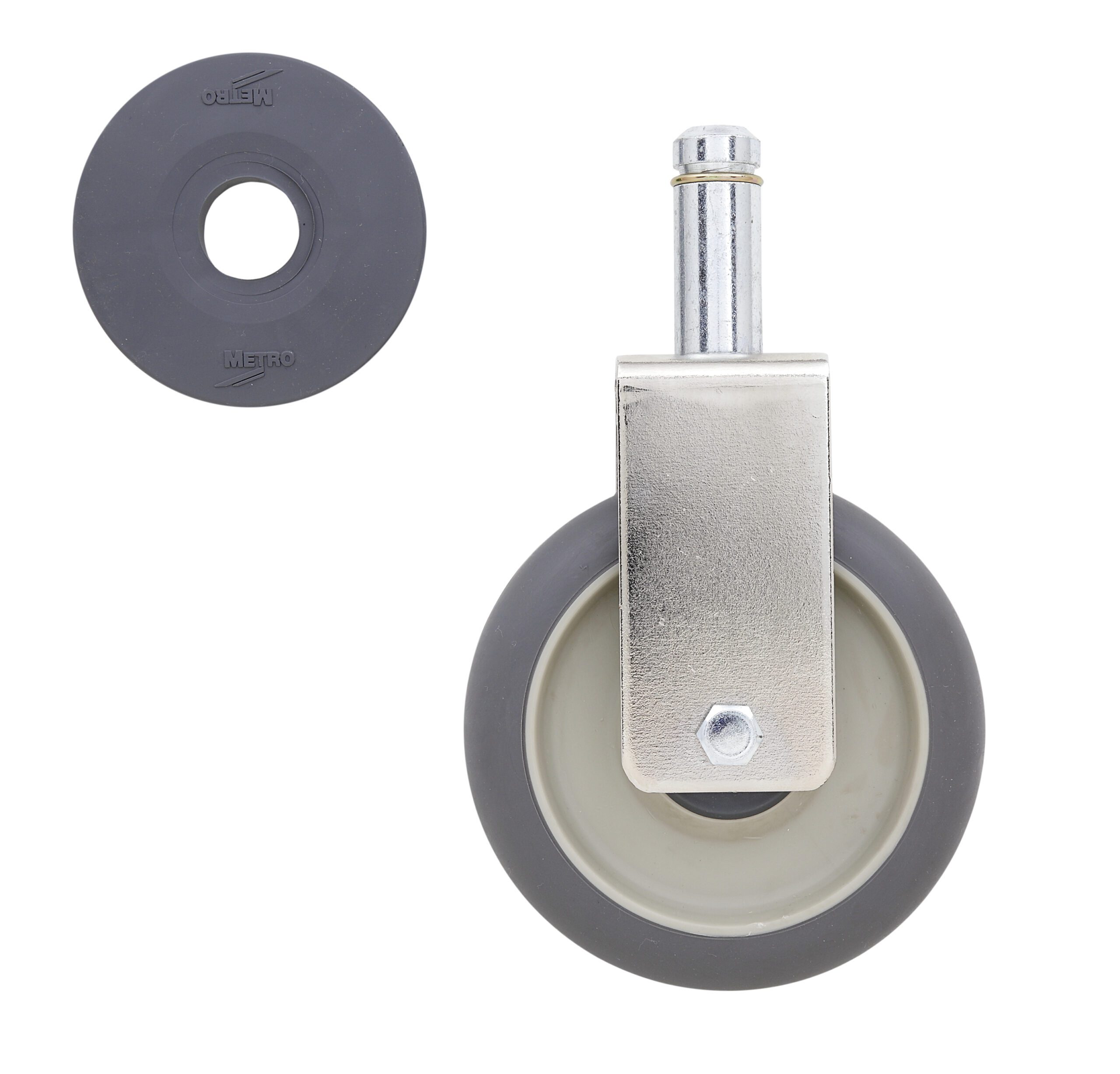 5" High Modulus Donut Rigid Stem Caster for Super Erecta Industrial Wire Shelving Racks