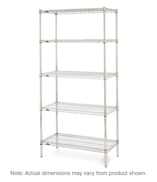 6kmxhw7mzxjuzvyx4opepgfg57vrw0m1.jpg The Metro 5N367C Super Erecta Starter Unit, with a chrome finish and adjustable shelves, measures 18 x 60 x 74, providing an open yet sturdy structure for optimal storage. Note: Actual dimensions may vary.
