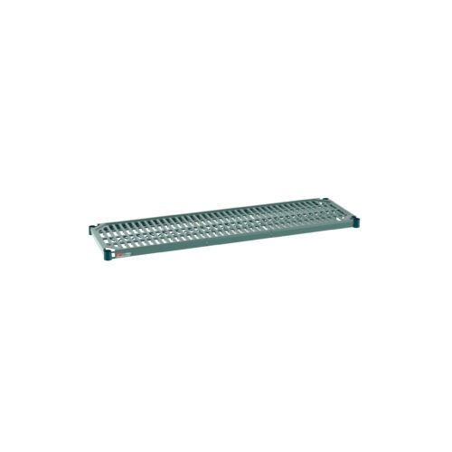 Meet the Metro Super Erecta Pro PR1448NK3, a 14 x 48 industrial wire restaurant shelf with a sleek gray finish and robust grid pattern, perfect for practical storage solutions. It includes a removable plastic mat.