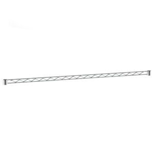 The Metro H148C Super Erecta Hanger Rail, finished in chrome and measuring 48, is a sleek metal rod with a zigzag design, suspended horizontally against a white background to imply its structural or support role.