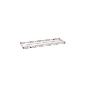The Metro Super Erecta 1442NK4 Industrial Wire Shelf, sized 14 x 42, features a robust rectangular grid-patterned metal wire rack with a durable and stylish Metroseal Gray Epoxy finish.