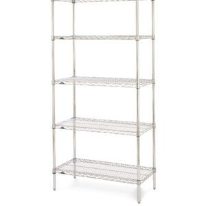 The Metro 5N527C Super Erecta offers a spacious, open design with adjustable chrome shelves for organized storage. Dimensions are 24 x 30 x 74, although actual measurements might vary slightly.