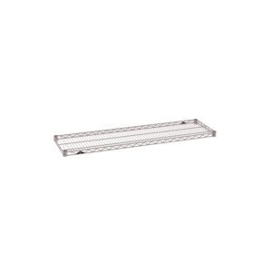 The Metro Super Erecta 1448NK4 Industrial Wire Shelf, in Metroseal Gray Epoxy finish, offers a grid-like surface for storage with supportive edges. Its 14 x 48 rectangular design is perfect for organization and durability.