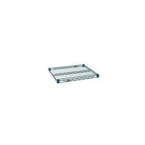 The Metro Super Erecta 2124NK3 Industrial Wire Shelf, with a Metroseal Green Epoxy finish and reinforced teal metal grid pattern, measures 21 x 24 and features a small logo on a white background.