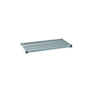 The MetroMax Q MQ2142G Plastic Industrial Shelf with Grid Mat boasts a grid surface, sturdy rectangular 21 x 42 design, ideal for industrial or storage use.