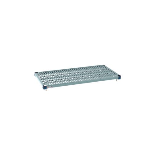 86511bvf0y316yreothqzme7tphymaek.jpg The MetroMax Q MQ2142G Plastic Industrial Shelf with Grid Mat boasts a grid surface, sturdy rectangular 21 x 42 design, ideal for industrial or storage use.