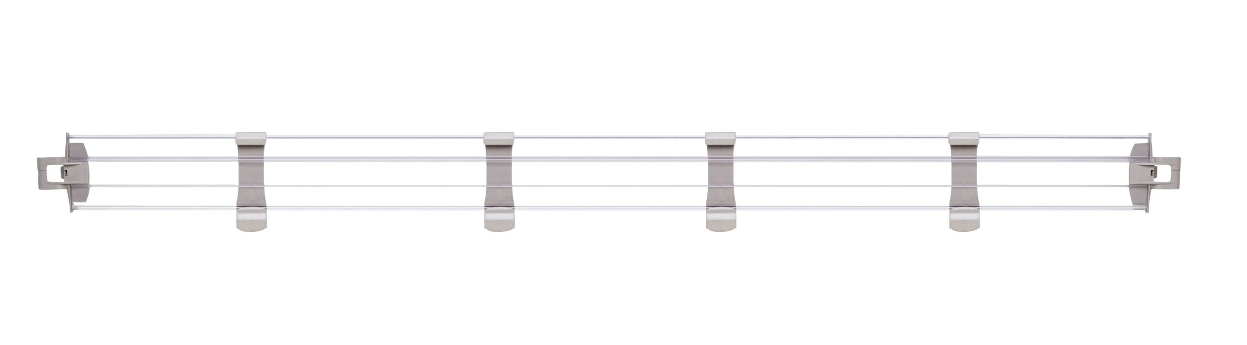 Solid Clear Stackable Shelf Ledge (Back) for MetroMax i Industrial Plastic Shelving, 60" L x 4" H