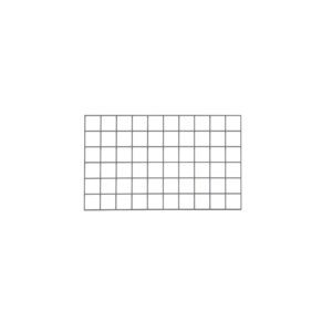 The Metro WG1830K4 SmartWall Wire Grid, measuring 18 x 30 with a Metroseal gray epoxy finish, showcases a pristine white background defined by thin light gray lines forming a rectangular grid of 10 rows and 18 columns for versatile organization.
