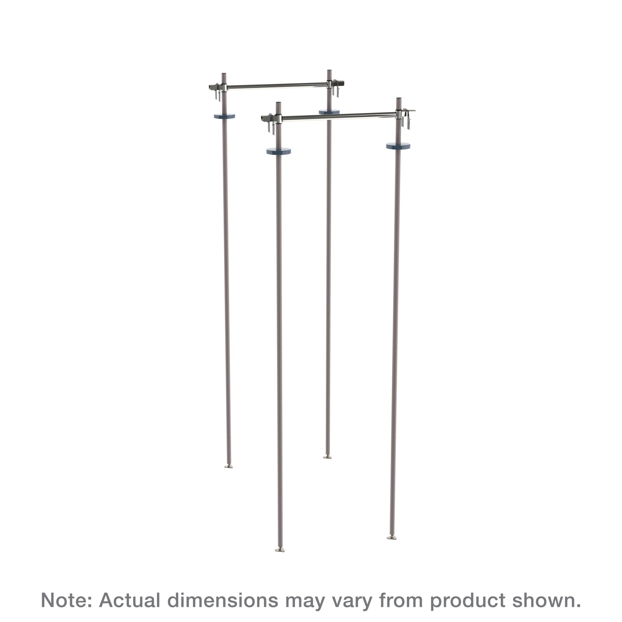 Top-Track Stationary Intermediate Unit Kit for 21" Wide Super Erecta Wire Shelving, Metroseal Gray Epoxy