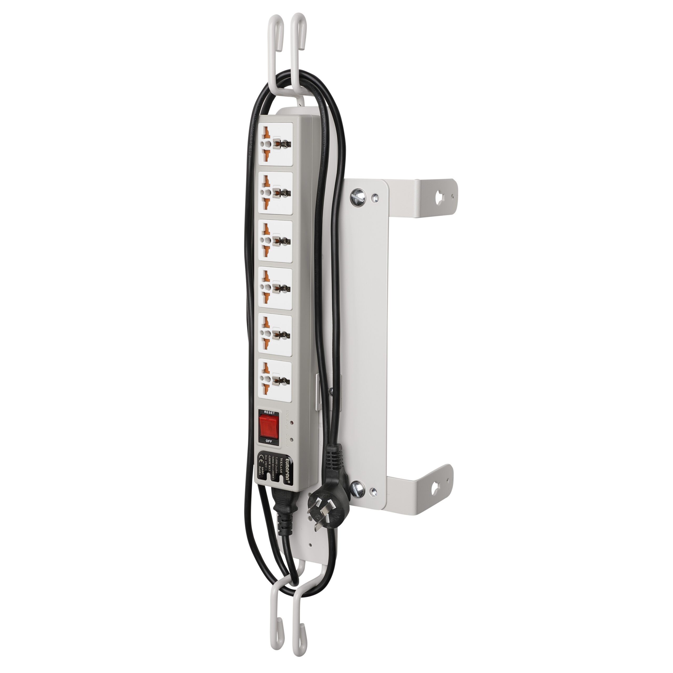 Hospital-Grade Universal 6-Outlet Power Strip for Flexline and Lifeline Carts Type I Plug