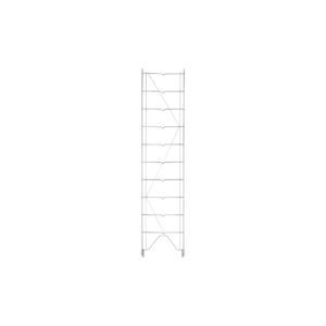 The Metro 1252C Erecta Shelf Wire Shelving Uprights, measuring 12W x 53.5H, is a tall, metal shelving unit with a minimalist design and multiple tiers, ideal for storage or display while offering both functionality and style.