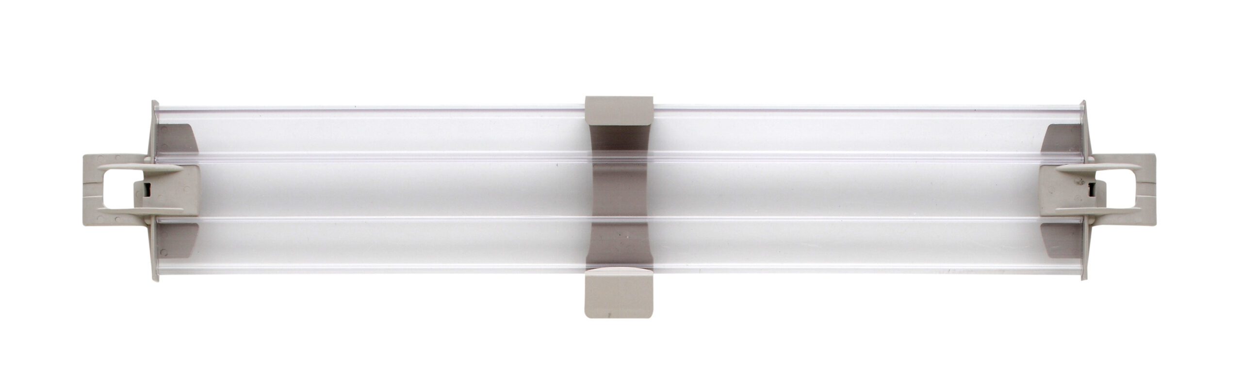 Solid Clear Stackable Shelf Ledge (Side) for MetroMax 4 Industrial Plastic Shelving, 24" L x 4" H