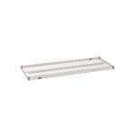 The Metro Super Erecta 2154NK4 Industrial Wire Shelf, in Metroseal Gray Epoxy, is a durable 21 x 54 rectangular shelf with a grid design and four corner clips for easy mounting, ideal for storage and organization against a plain white background.