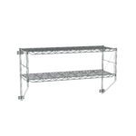 The Metro 12WS32C Erecta Shelf 2-Tier Wall Kit features a sleek chrome wire shelf with metal brackets, measuring 13 x 38.25 x 21; its minimalist design is highlighted against a plain white background.
