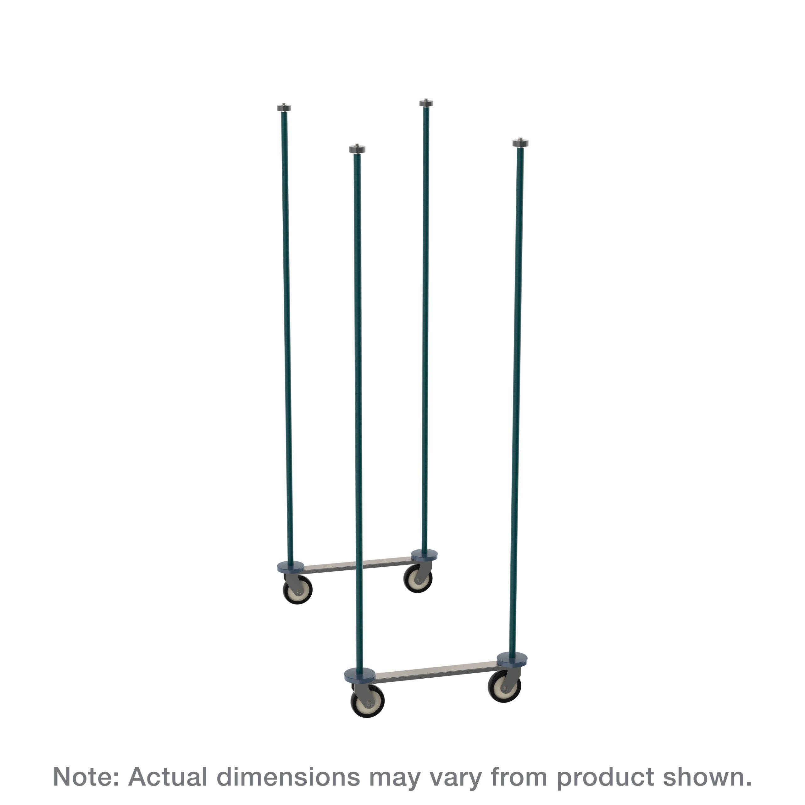 Top-Track Mobile Unit Kit for 18" Wide Super Erecta Wire Shelving, Metroseal Gray Epoxy