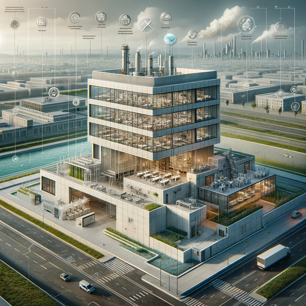 Here is an image that illustrates the importance of physical location in laboratory projects. It depicts a state-of-the-art laboratory, designed with consideration for its geographical setting and how it influences the lab's design and functionality. The image conveys the harmonization of the laboratory design with its surrounding environment and the thoughtful integration of location-specific factors.