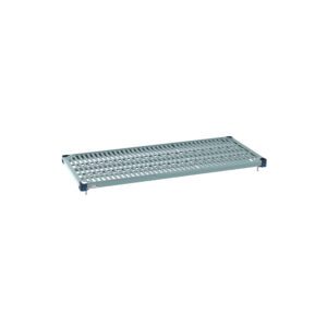 Introducing the MetroMax Q MQ2148G Plastic Industrial Shelf with Grid Mat, a 21 x 48 rectangular shelving unit featuring an industrial design.