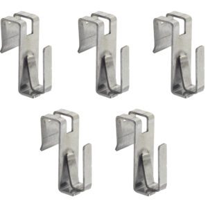 These hooks, similar to those in the Metro MAX4-CNR5 Kit for MetroMax 4 Shelving, feature a double-angle design and grid layout. Each hook has a two-prong clip-like structure, perfect for upgrading MetroMax 4 Industrial Plastic Shelving systems.