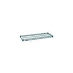 The 14 x 36 Metro Super Erecta 1436NK3 Industrial Wire Shelf in Metroseal Green Epoxy, featuring a rectangular grid and raised short edges, is perfect for storage with its functional and durable green finish.