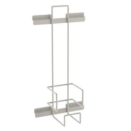 aomlho387gv8xcgd0ve0xsjmrraujgsv.jpg The wall-mounted metal organizer has two rectangular wire baskets ideal for shower essentials, featuring a light gray minimalist design that complements the sleek appeal of the 45 H Metro FL235 Flexline Oxygen Tank Holder for 4 diameter tanks.