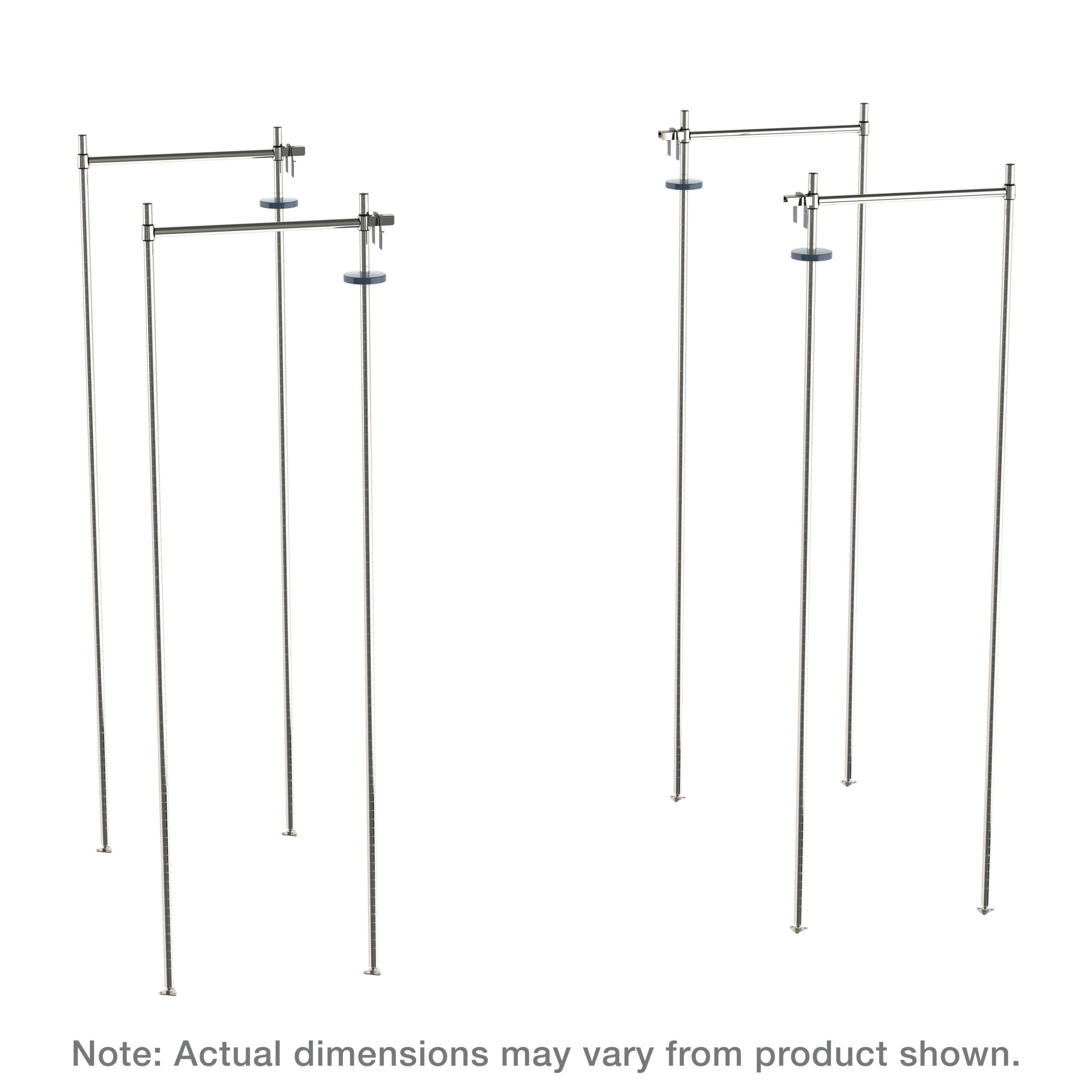 Top-Track Stationary End Unit Kit for 21" Wide Super Erecta Wire Shelving, Stainless Steel