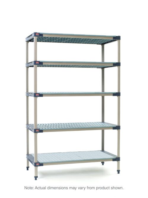 awrfvgjzj79ggt1igt40lytu5asi39y8.jpg The MetroMax 4 5X337H4 is a versatile industrial shelving unit with five adjustable plastic shelves, a solid bottom shelf, and a sturdy frame. Dimensions are approximately 18 x 36 x 74, but may slightly vary.