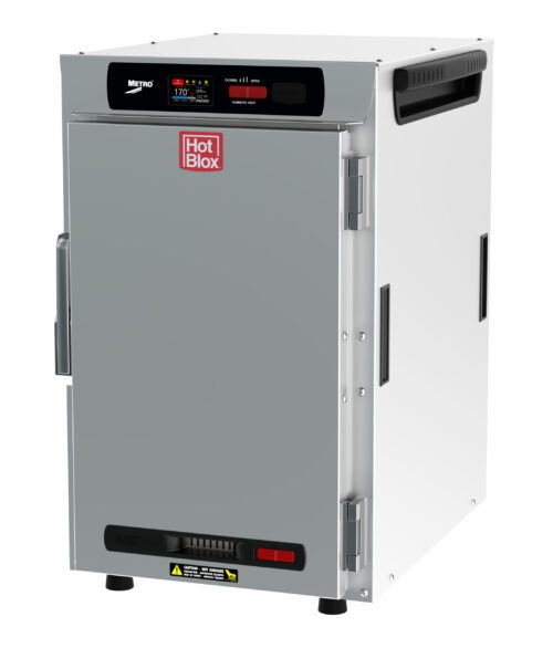 bhl1lpwar130i5ghi5nptb81m479omxe.jpg The Metro HBCN8-DS-CT HotBlox 8-Pan Holding Cabinet boasts a solid door, stainless steel exterior, digital touchscreen for temperature display at 60Hz, and is designed with the Hot Blox handle. It operates at 120V, 875W with NEMA 5-15P compatibility.