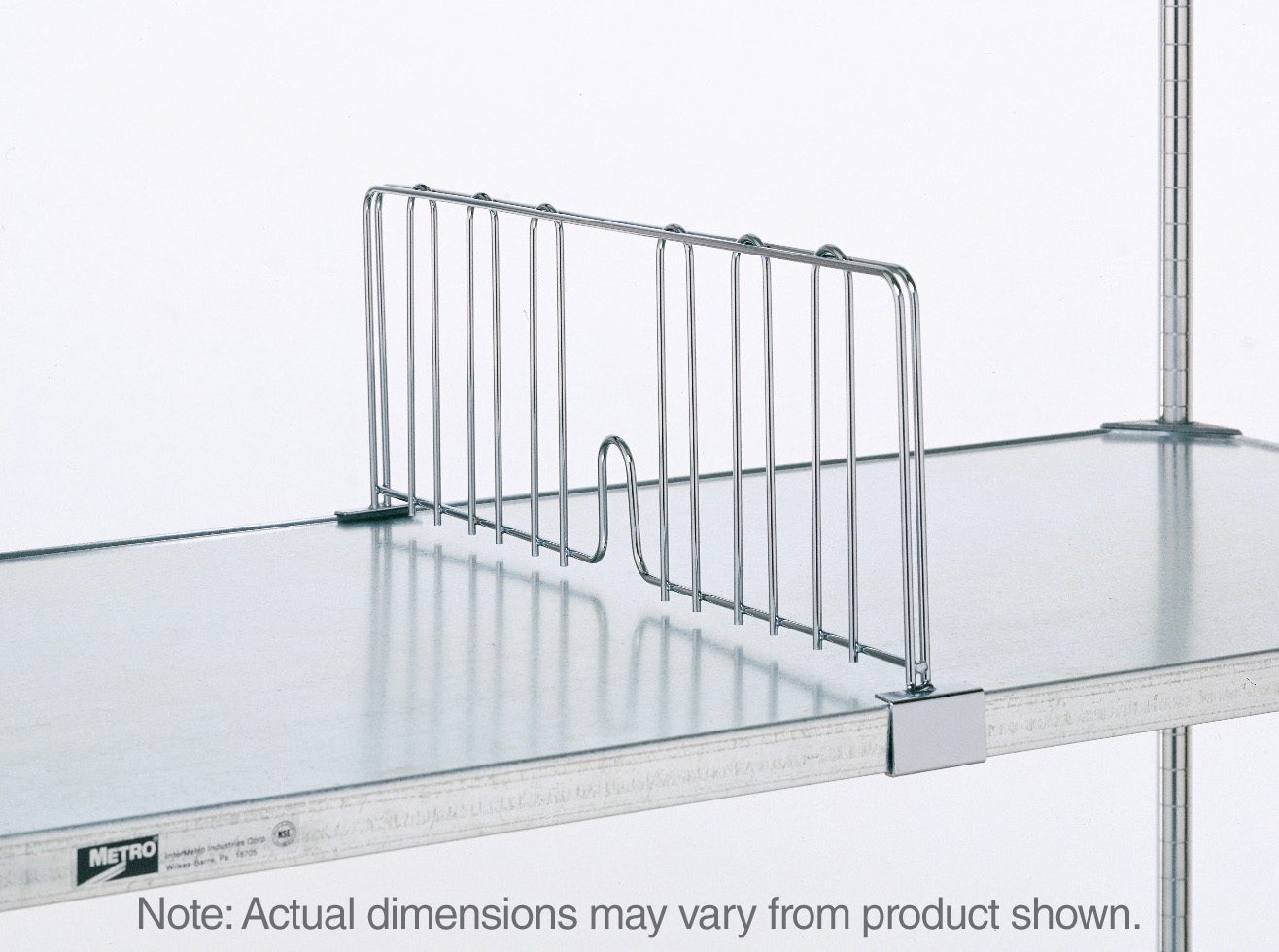 Metro DD18FC Super Erecta 8" High Shelf Divider for Solid Shelves, Chrome, 18"
