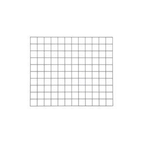 A grid of squares, mirroring the Metro WG3036K4 SmartWall Wire Grid, is arranged in rows and columns on a white background. The evenly spaced squares create a checkerboard pattern similar to the sleek 30 x 36 Metroseal Gray Epoxy finish.