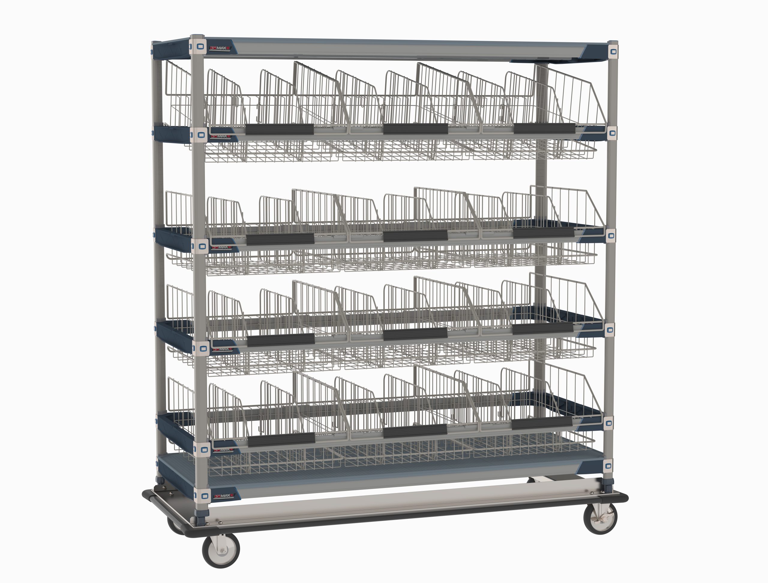 MetroMax i MXIV7 IV Transport/Storage Sloped Basket Cart with Top Shelf