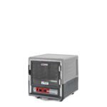 The Metro C533-HXFC-U-GY C5 3 Series Insulated Holding Cabinet is a gray, undercounter unit with a full-length clear door and universal wire; it operates efficiently at 220-240V, 50/60Hz while standing on four feet.