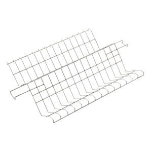 The Metro MAX4-DR36S rack fits a 24 x 36 MetroMax 4 shelf frame, features a slightly angled grid pattern, and includes side hooks for attachment. It is displayed against a white background.