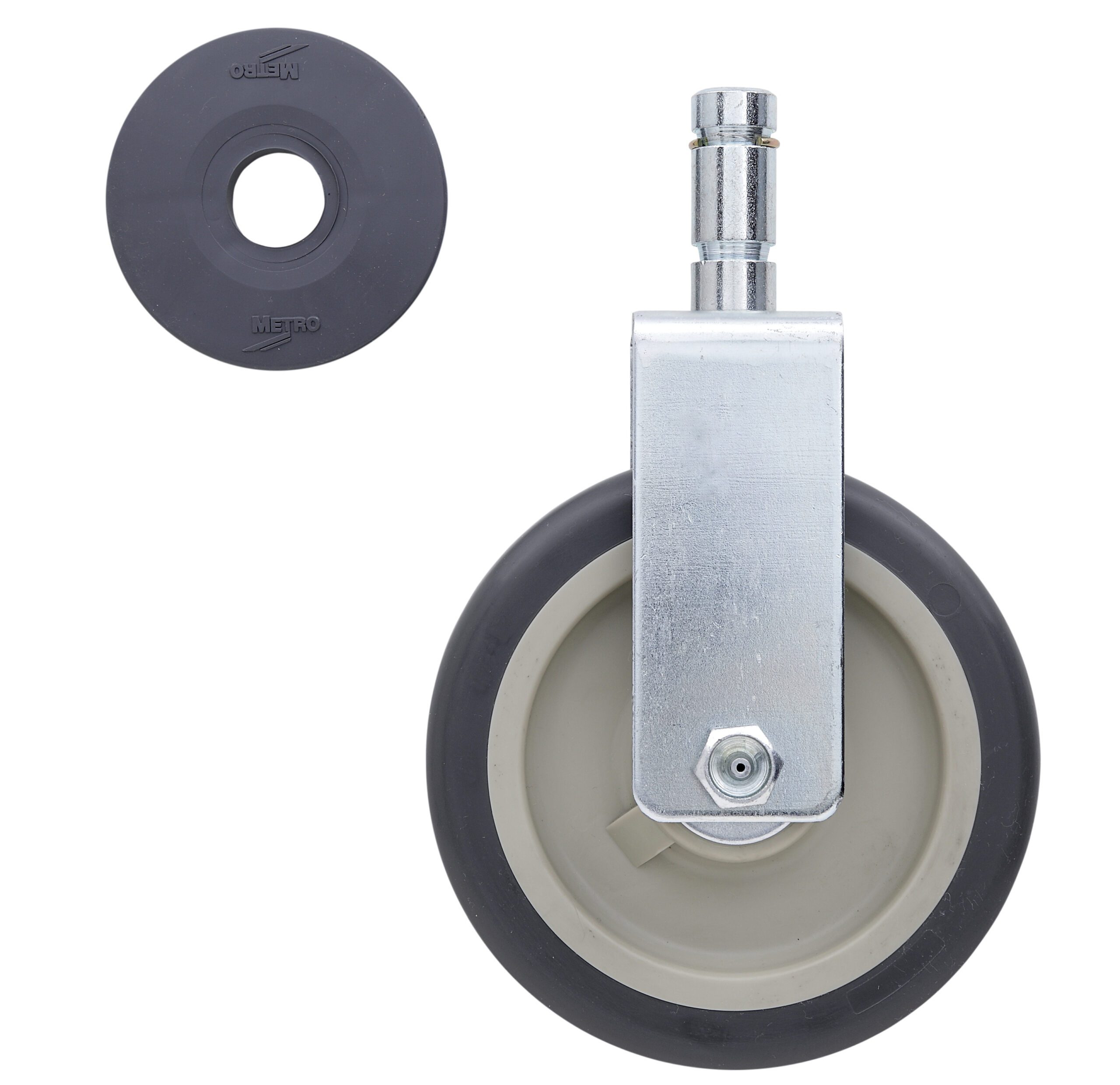6" Polyurethane Rigid Stem Caster for Super Erecta Industrial Wire Shelving Racks