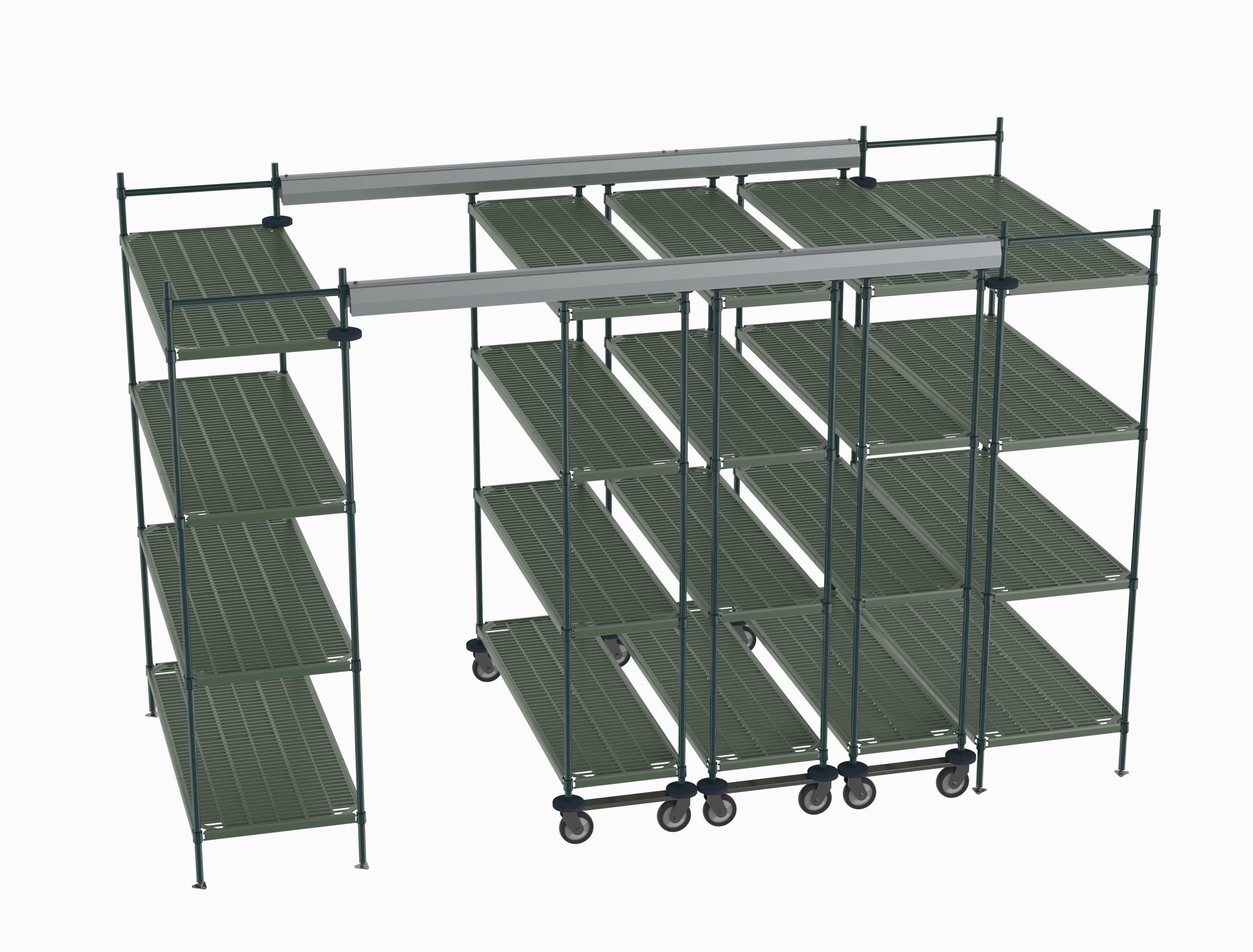 Top-Track Overhead Track Shelving Complete Kit for 12 ft. Spaces, 60" Wide Super Erecta Pro Shelves
