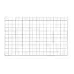 The Metro PBA-GPC SmartWall Wire Grid, Chrome, 33 x 54, features evenly spaced horizontal and vertical lines forming small squares against a white background.