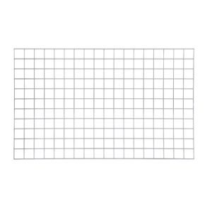 The Metro PBA-GPC SmartWall Wire Grid, Chrome, 33 x 54, features evenly spaced horizontal and vertical lines forming small squares against a white background.