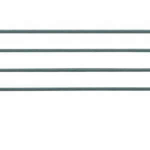 The Metro L48N-4K3 Super Erecta, a 48 stackable ledge for wire shelving in Metroseal Green Epoxy, features three horizontal bars and two vertical supports for item organization against a plain white background.