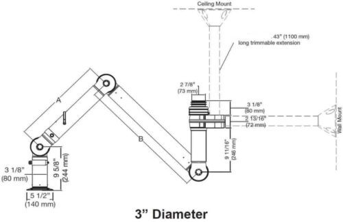 Exhaust Snorkel Chemical Resistant Drawing