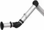 The Exhaust Snorkel ESD/EX is a silver telescopic arm with black joints and an angled design, reflecting precision engineering.