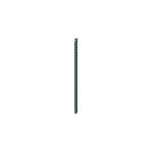A single, narrow, elongated jigsaw blade with serrated teeth stands upright like the Metro SWU45K3 SmartWall Upright, Metroseal Green Epoxy, 45 against a plain white background.