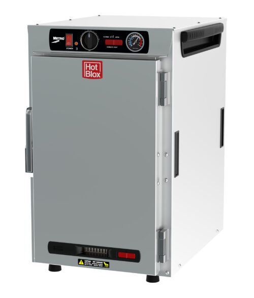 fdj2vxruugy5m0jxihap8yg33epamaas.jpg The Metro HBCN8-AS-CT HotBlox Narrow 8-Pan Insulated Countertop Holding Cabinet features a solid door, analog controller, and operates at 120V with 875W and 60Hz. Ideal for maintaining food temperature, it includes a front handle and temperature dial on top.